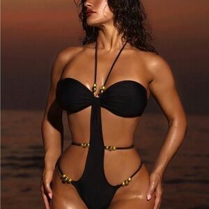 Black Sexy Thong Swimsuit